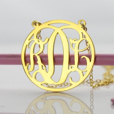 Circle Gold Initial Monogram Name Necklace - The Handmade ™