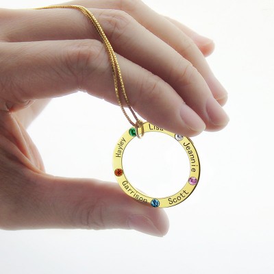 Family Circle Names Necklace For Mother In Gold - The Handmade ™