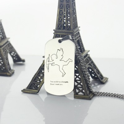 Cupid Man's Dog Tag Name Necklace - The Handmade ™