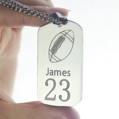 Man's Dog Tag Rugby Name Necklace - The Handmade ™