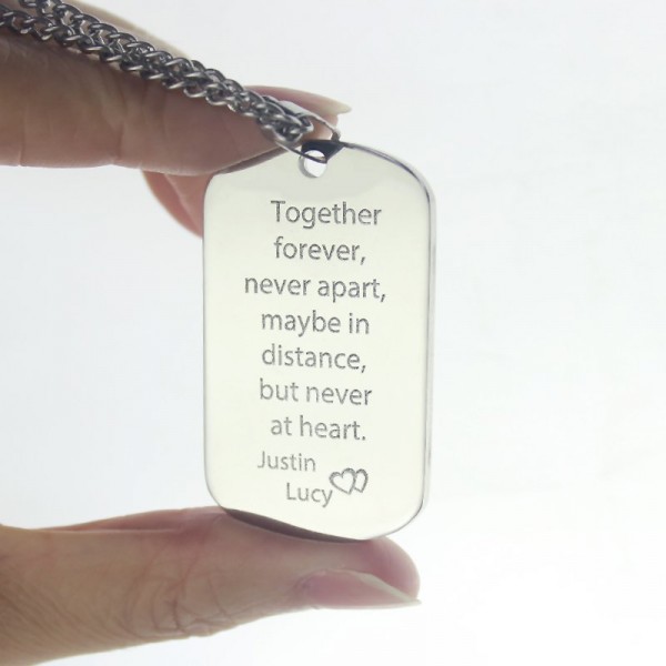Man's Dog Tag Love Theme Name Necklace - The Handmade ™