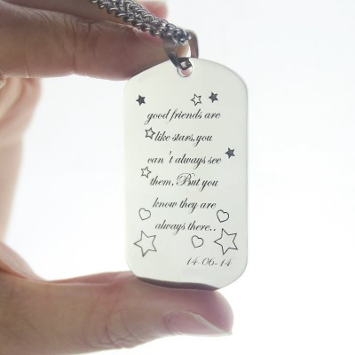 Best Friends Gift Dog Tag Name Necklace - The Handmade ™