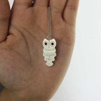 Cute Birthstone Owl Name Necklace for Girls - The Handmade ™