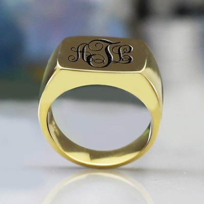 Gold Monogram Signet Ring - The Handmade ™