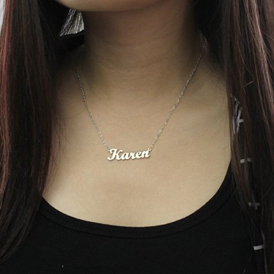 Script Name Necklace Silver - The Handmade ™