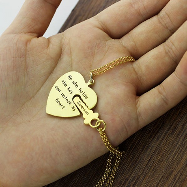 He Who Holds the Key Couple Necklaces Set Gold - The Handmade ™