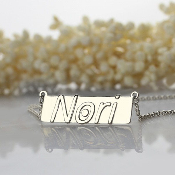 Nameplate Bar Necklace Silver - The Handmade ™