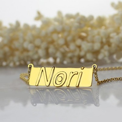 Nameplate Bar Necklace Gold - The Handmade ™