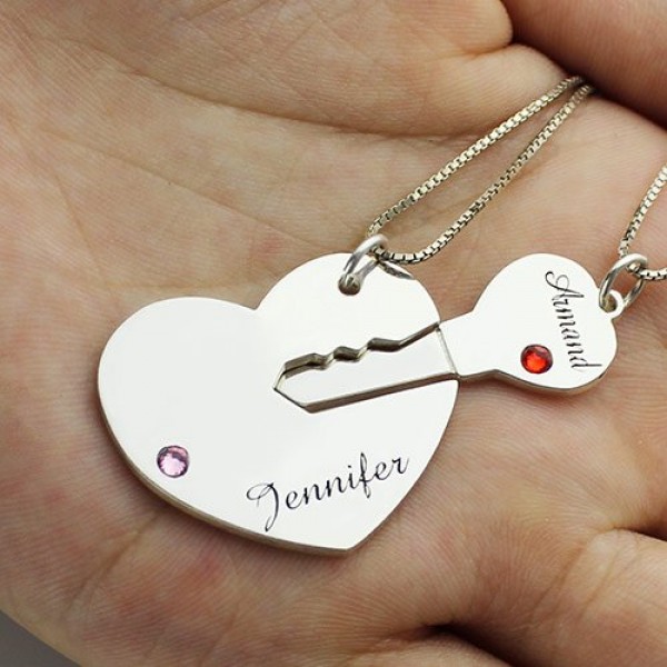 Key to My Heart Name Pendant Set For Couple - The Handmade ™