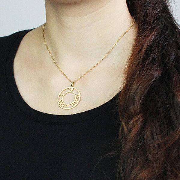 Gold Roman Numeral Disc Necklace - The Handmade ™