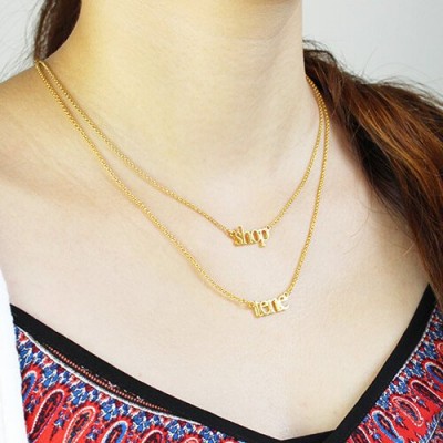 Double Layer Mini Name Necklace Gold - The Handmade ™