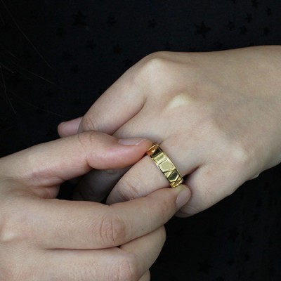Gold Roman Numeral Date Rings - The Handmade ™