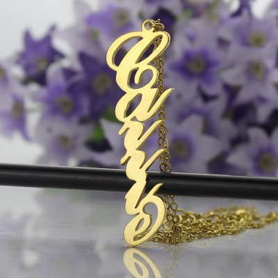 Gold Vertical Carrie Style Name Necklace - The Handmade ™