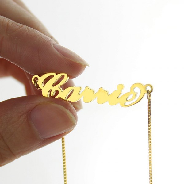 Gold Sex and The City Carrie Name Necklace Box Chain - The Handmade ™