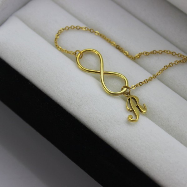 Infinity Knot Initial Necklace Gold plating - The Handmade ™