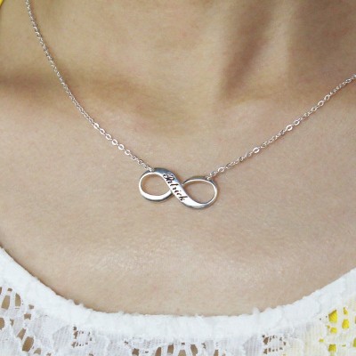 Engraved Name Infinity Necklace Silver - The Handmade ™
