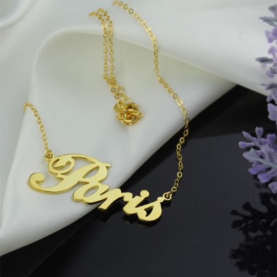 Paris Hilton Style Name Necklace Gold - The Handmade ™