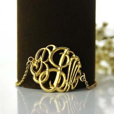Monogrammed Bracelet Hand-painted Gold - The Handmade ™