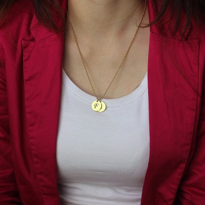 Initial Charm Discs Necklace Gold - The Handmade ™