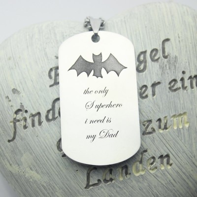 Man's Dog Tag Bat Name Necklace - The Handmade ™
