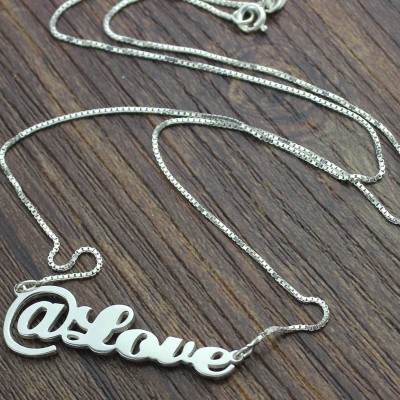 Twitter At Symbol Name Necklace Silver - The Handmade ™