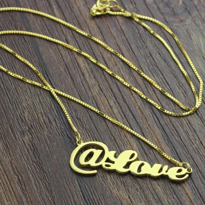 Twitter At Symbol Name Necklace Gold - The Handmade ™