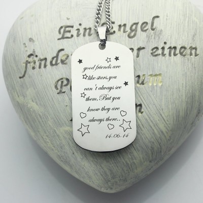 Best Friends Gift Dog Tag Name Necklace - The Handmade ™