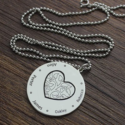 Family Tree Jewellery Necklace Engraved Names - The Handmade ™