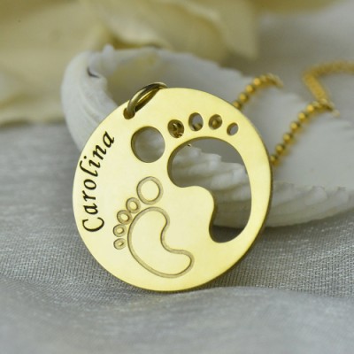 Cut Out Baby Footprint Pendant Gold - The Handmade ™