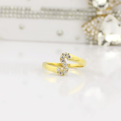 Birthstone Initial Ring Gold - The Handmade ™