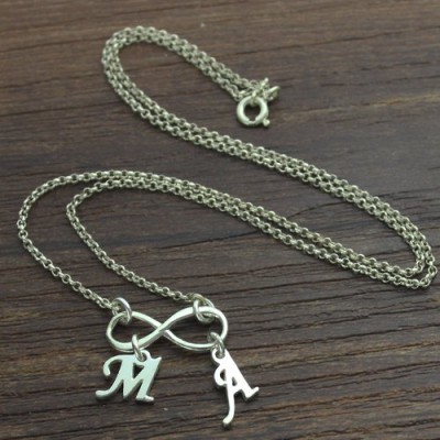 Infinity Necklace Double Initials Silver - The Handmade ™
