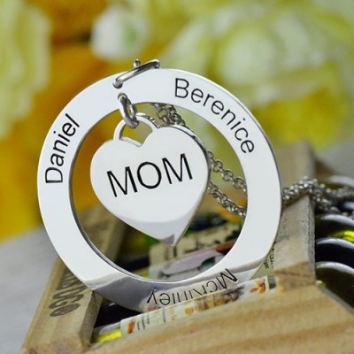 Family Names Necklace For Mom Silver - The Handmade ™