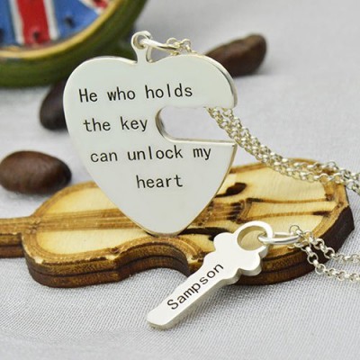 Key and Heart Necklaces Set For Couple - The Handmade ™