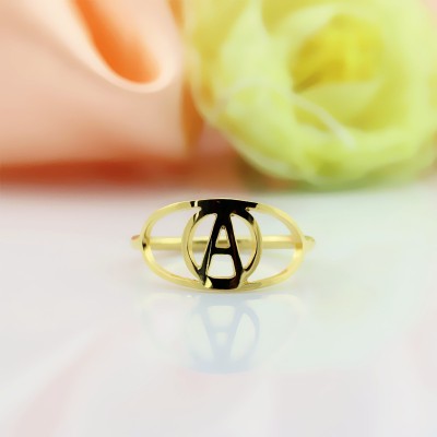 Personalised Eye Rings with Initial Gold - The Handmade ™