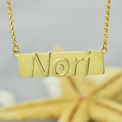 Nameplate Bar Necklace Gold - The Handmade ™