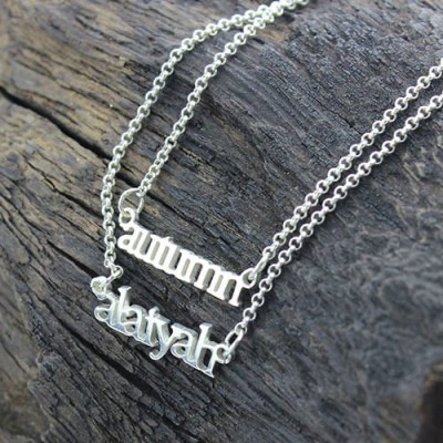 Silver Double Layer Mini Name Necklace - The Handmade ™