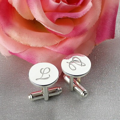 Cool Initial Cuff links Silver - The Handmade ™
