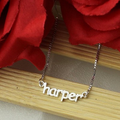 Mini Name Letter Necklace Silver - The Handmade ™