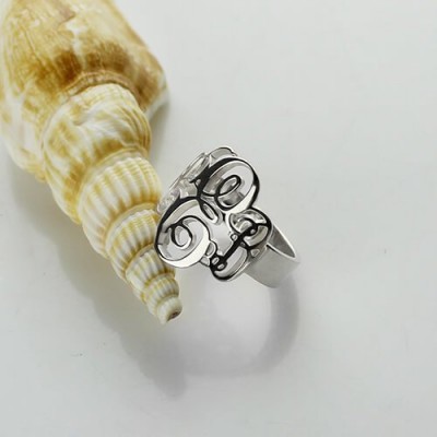 Personalised Fancy Monogram Ring Silver - The Handmade ™