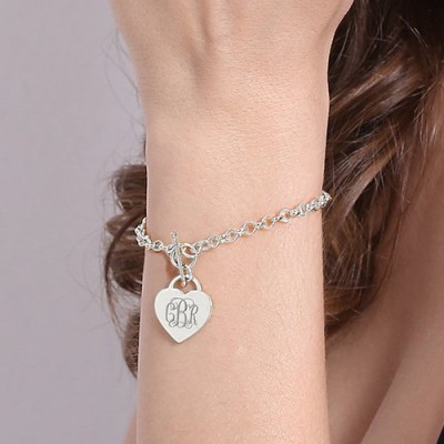 Custom Monogram Charm Bracelet For Her Silver - The Handmade ™