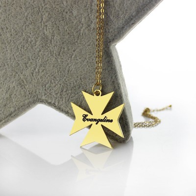 Maltese Cross Name Necklace - The Handmade ™