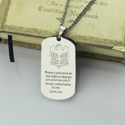 Man's Dog Tag Eagle Name Necklace - The Handmade ™