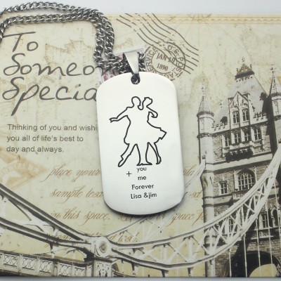 Dancing Theme Dog Tag Name Necklace - The Handmade ™
