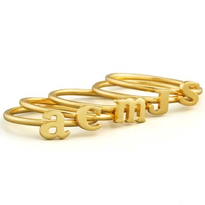 Stackable Initial Ring Gold - The Handmade ™
