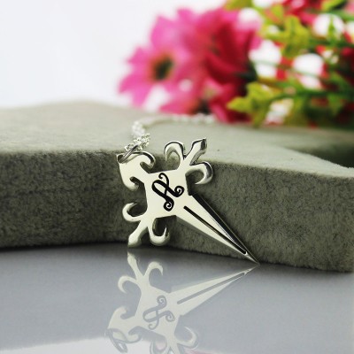 Silver St James Cross Name Necklace - The Handmade ™