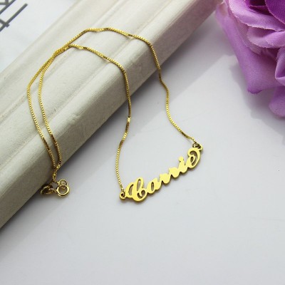 Gold Sex and The City Carrie Name Necklace Box Chain - The Handmade ™