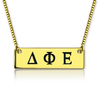 Greek Letter Sorority Bar Necklace Gold - The Handmade ™