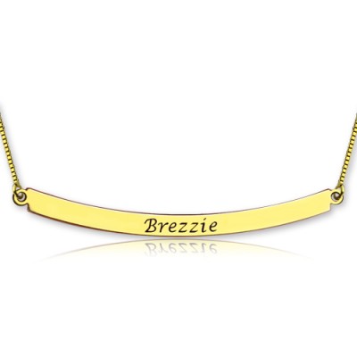 Gold Curved Bar Necklace - The Handmade ™