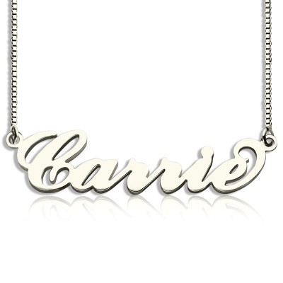 Carrie Name Necklace Silver - Box Chain - The Handmade ™
