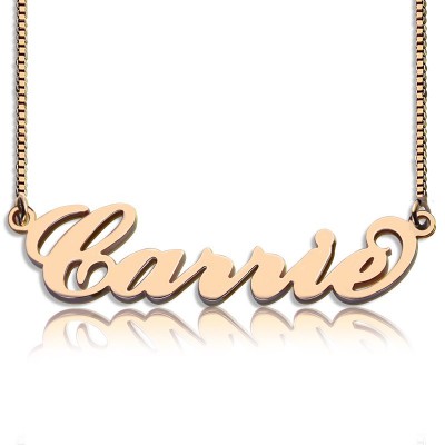 Carrie Name Necklace Box Chain In Rose Gold - The Handmade ™